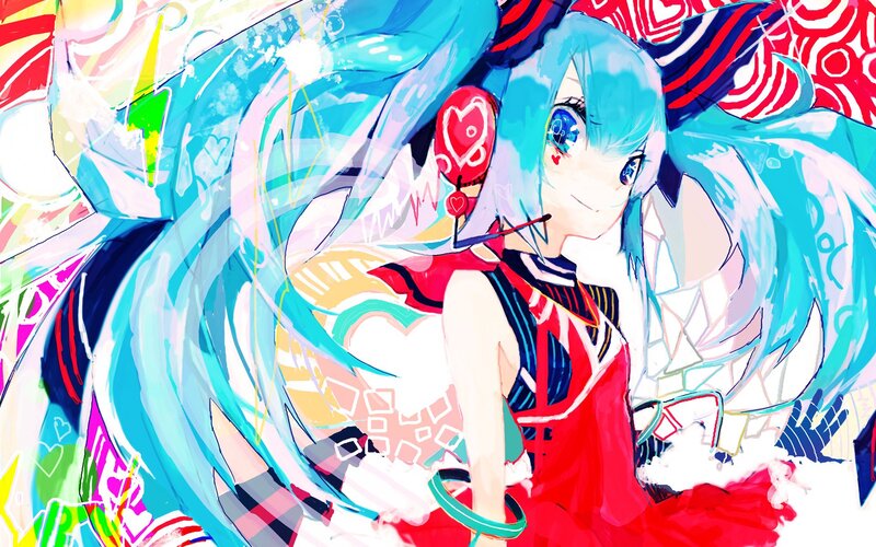 Miku in colorful chaos