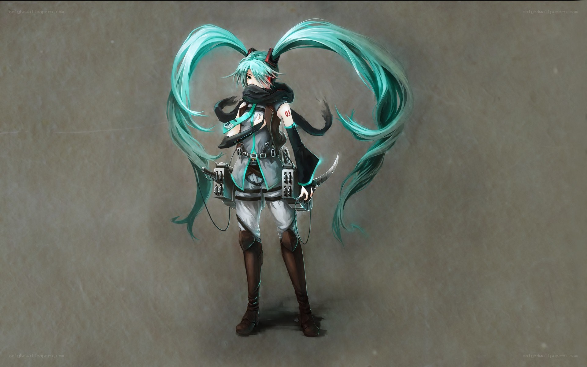 Miku in combat gear