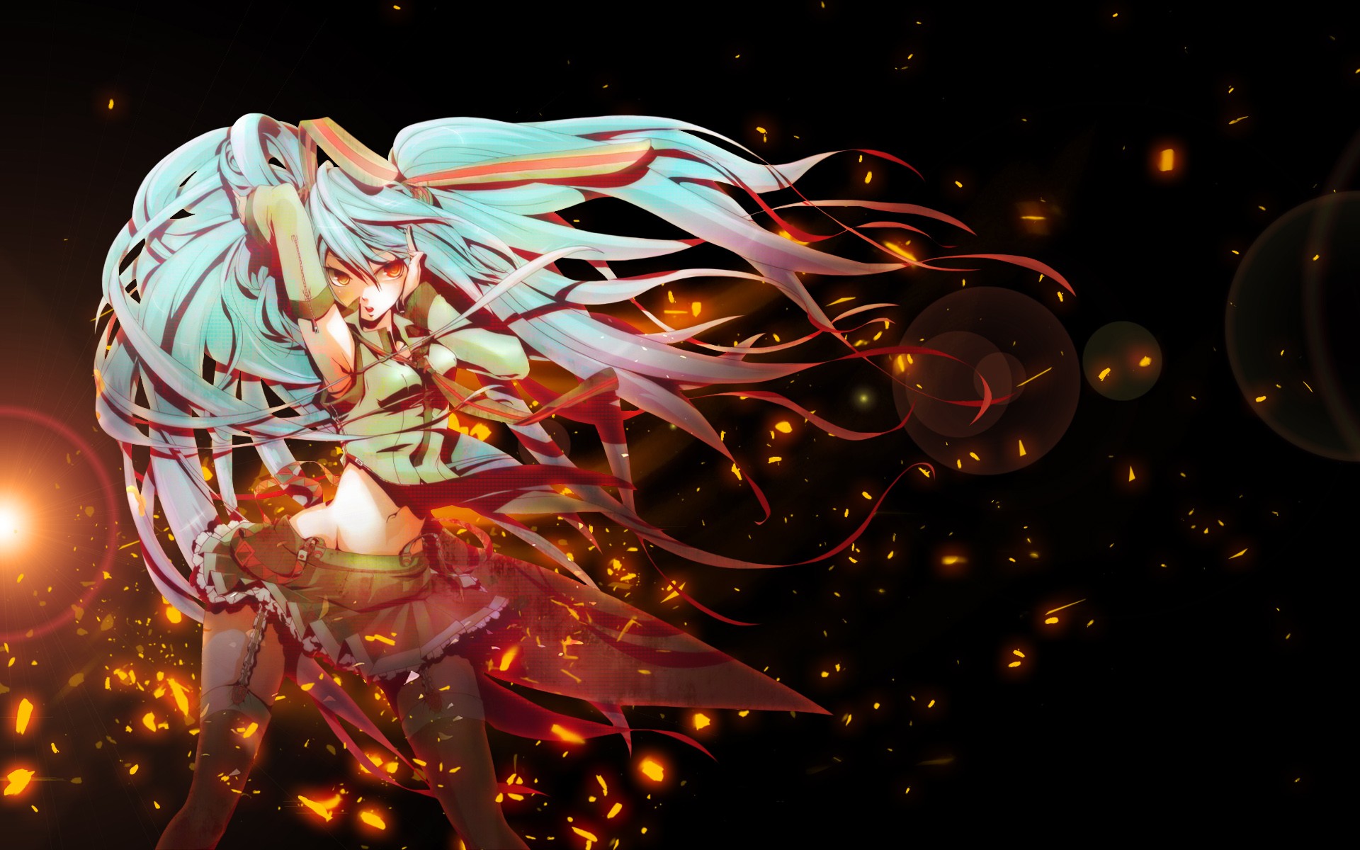 Miku in fiery motion