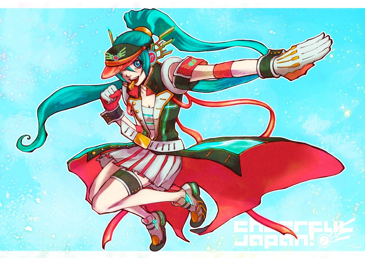 Miku in flight pose