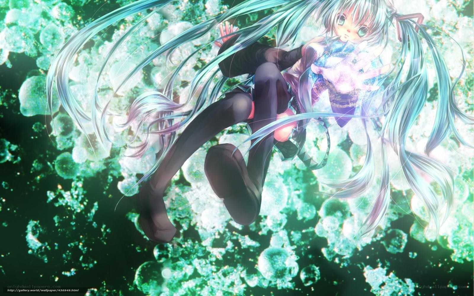 Miku in green bubbles