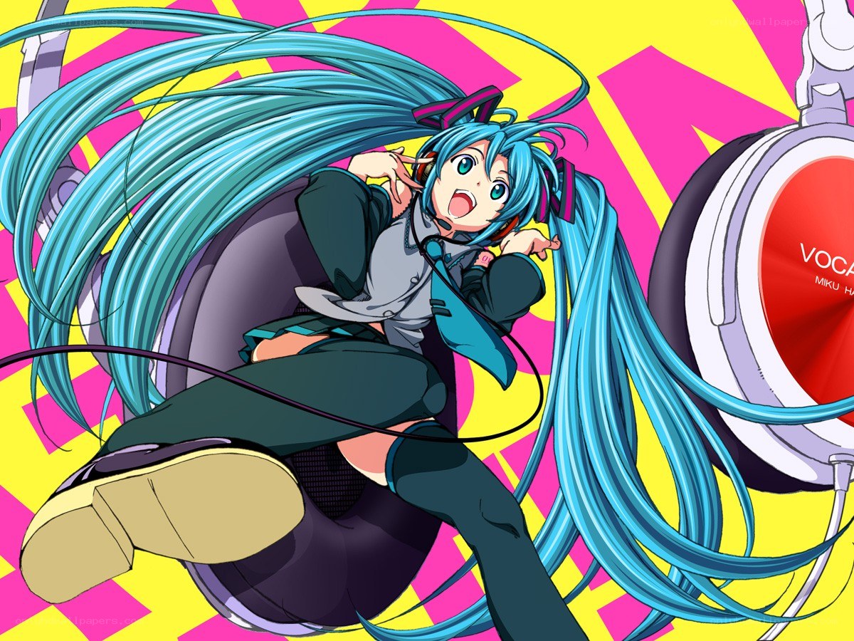 Miku in headphones