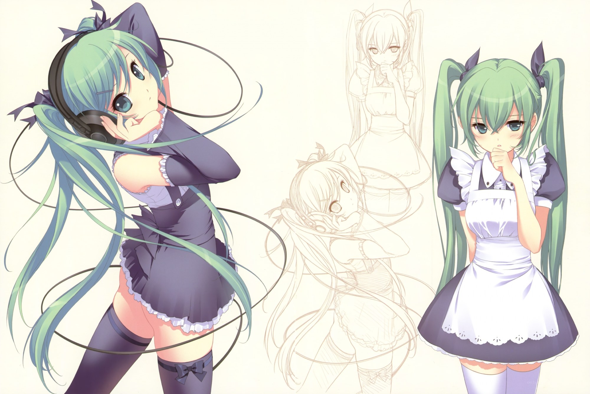 Miku in maid outfits