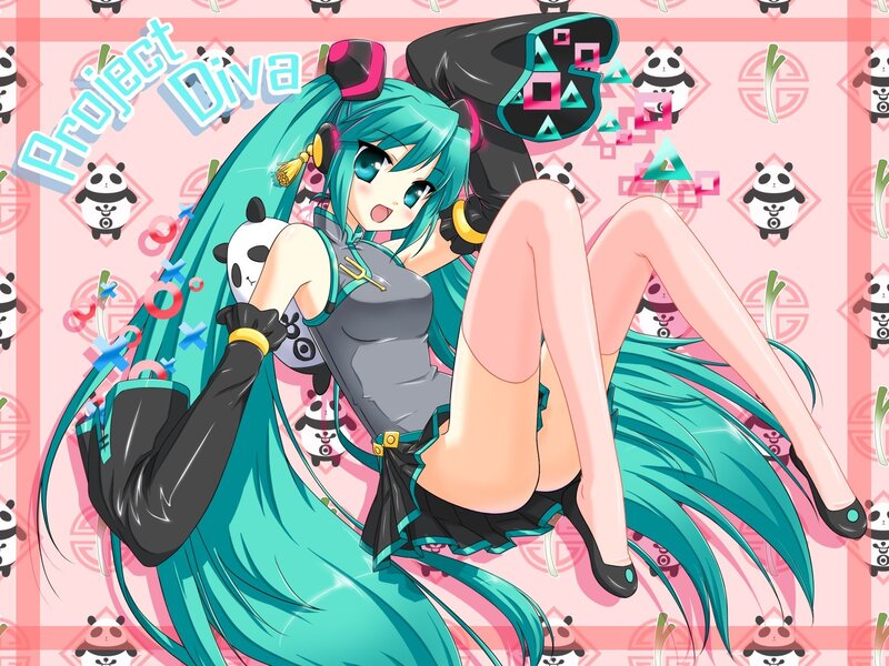 Miku in panda-themed outfit