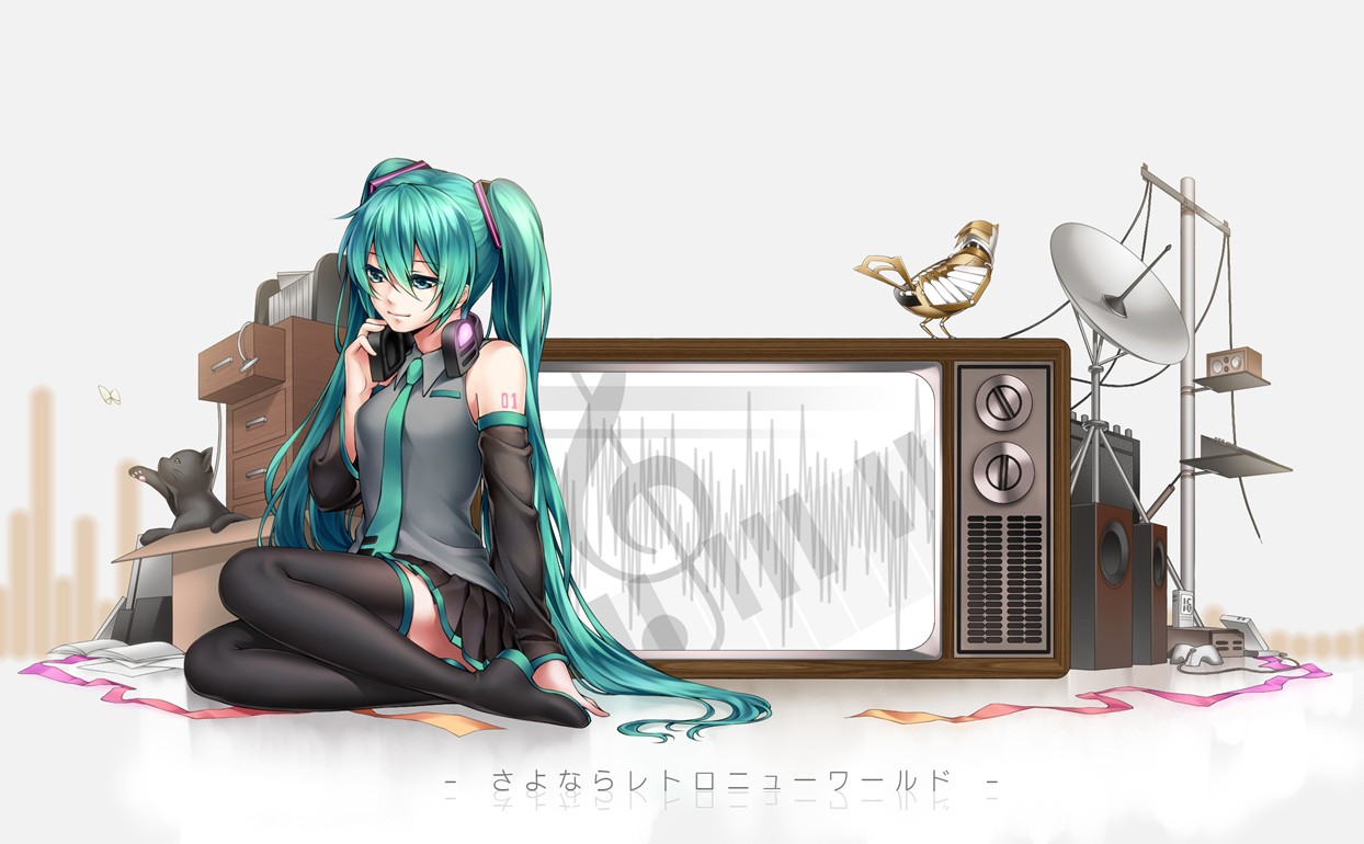 Miku in retro tech scene