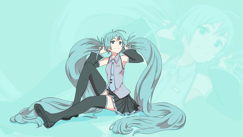 Miku in school uniform