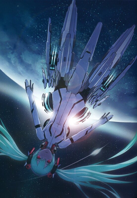 Miku in space with mecha