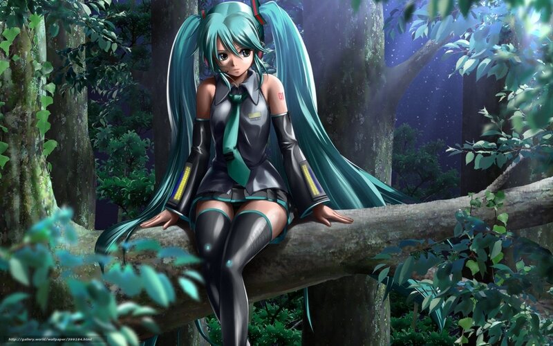Miku in the forest