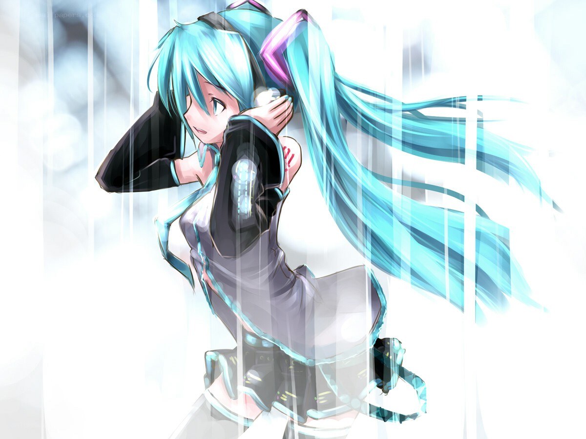 Miku in the rain