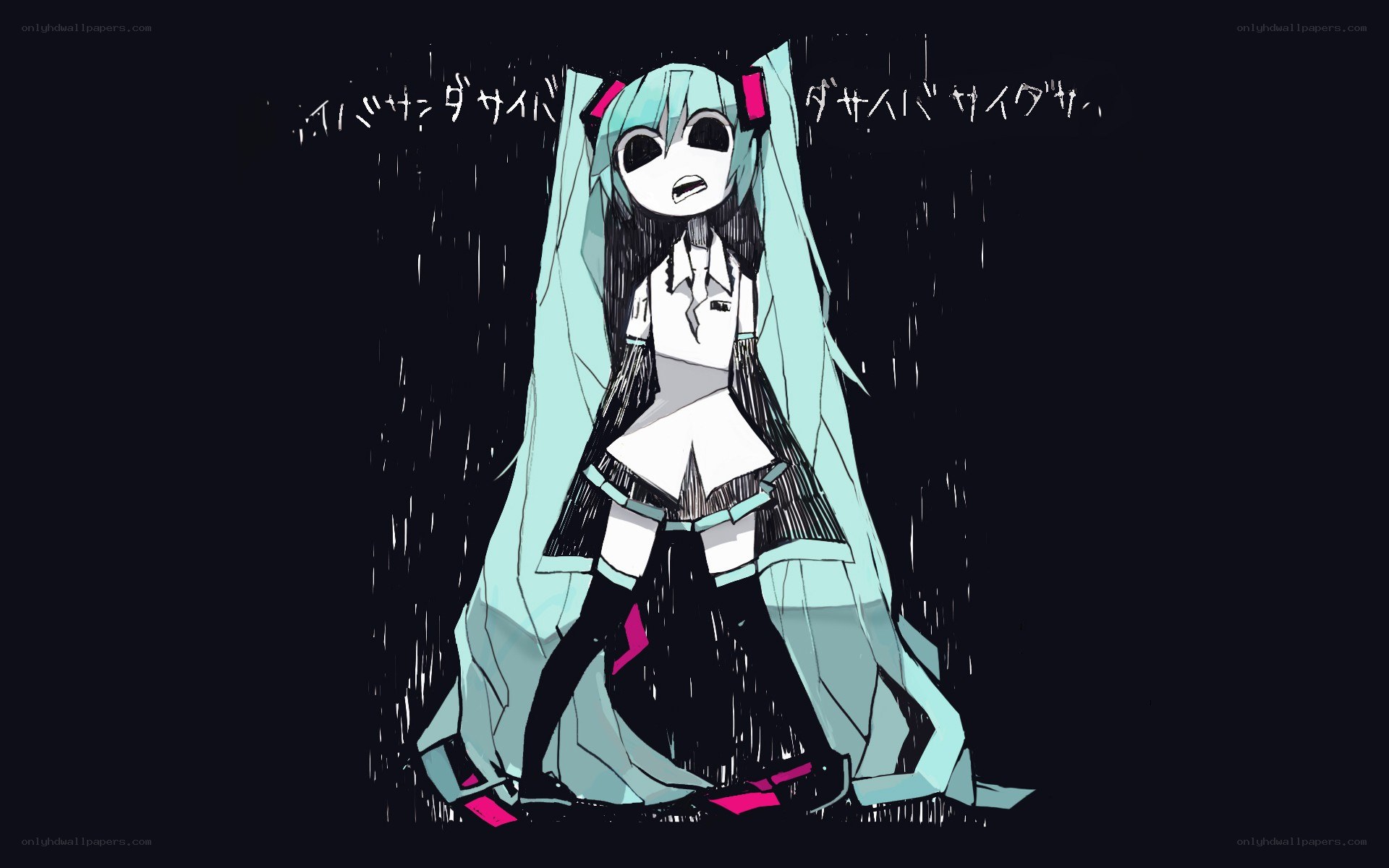 Miku in the rain