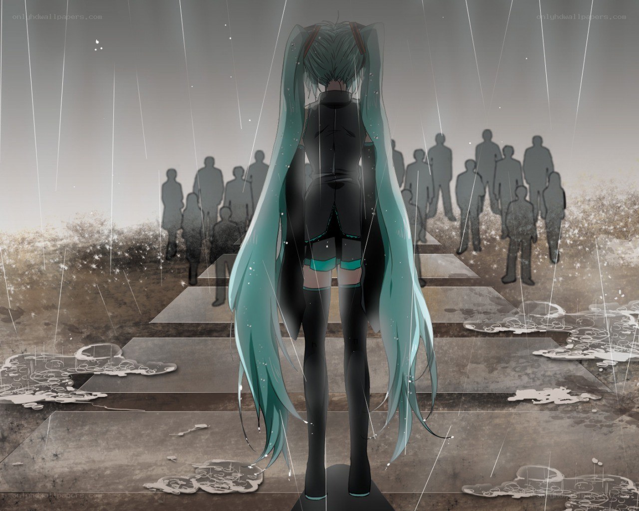 Miku in the rain