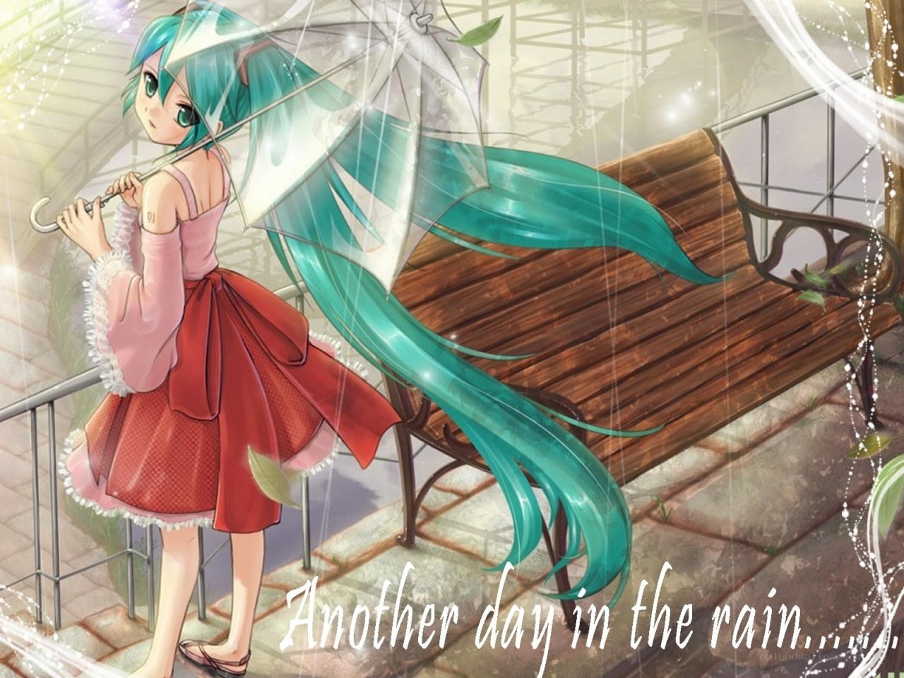 Miku in the rain