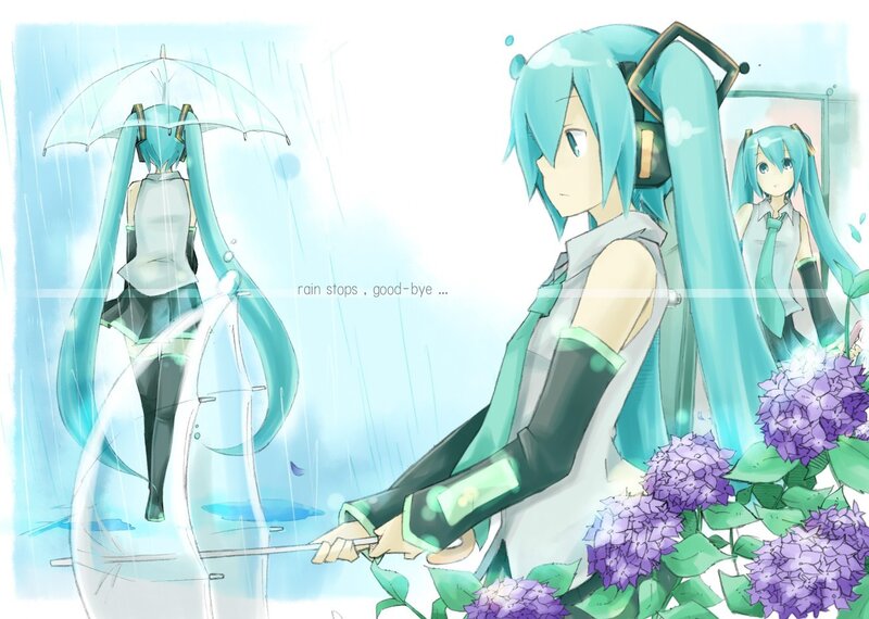 Miku in the rain
