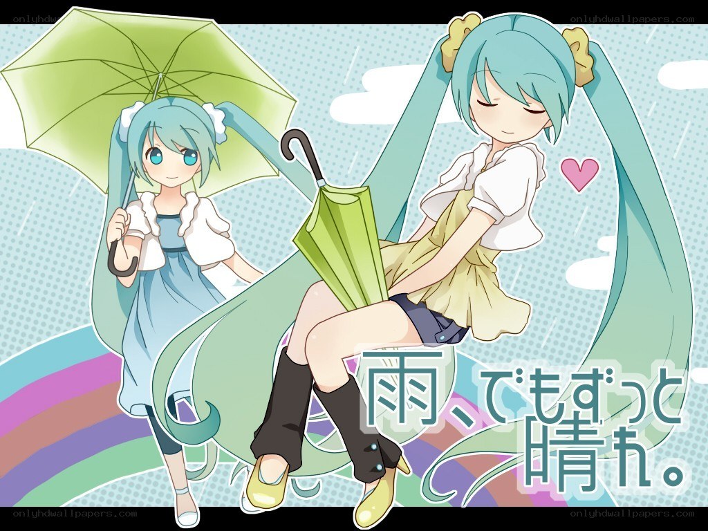 Miku in the rain