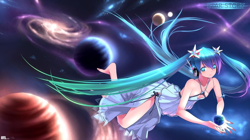 Miku in the starry cosmos