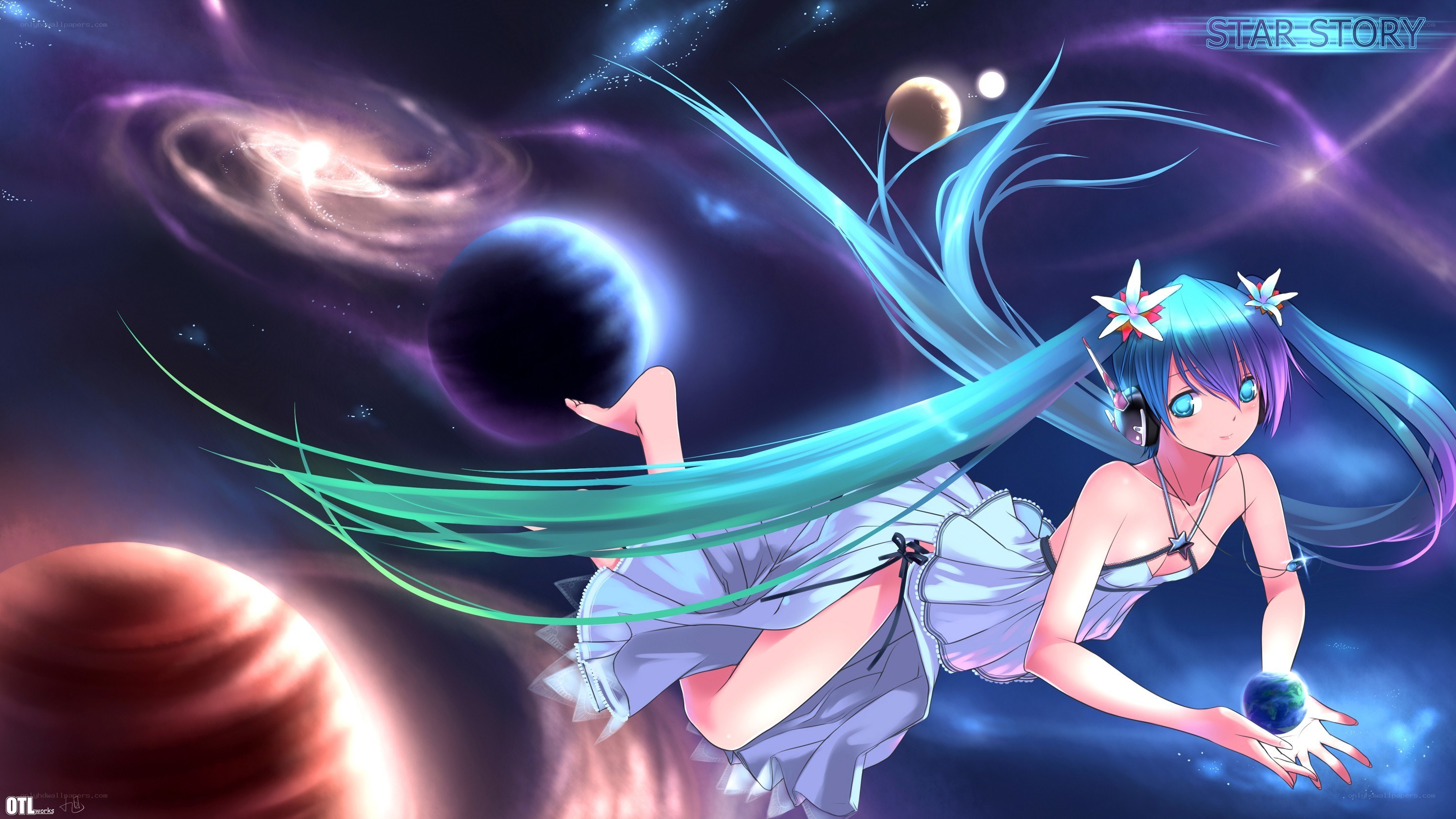 Miku in the starry cosmos
