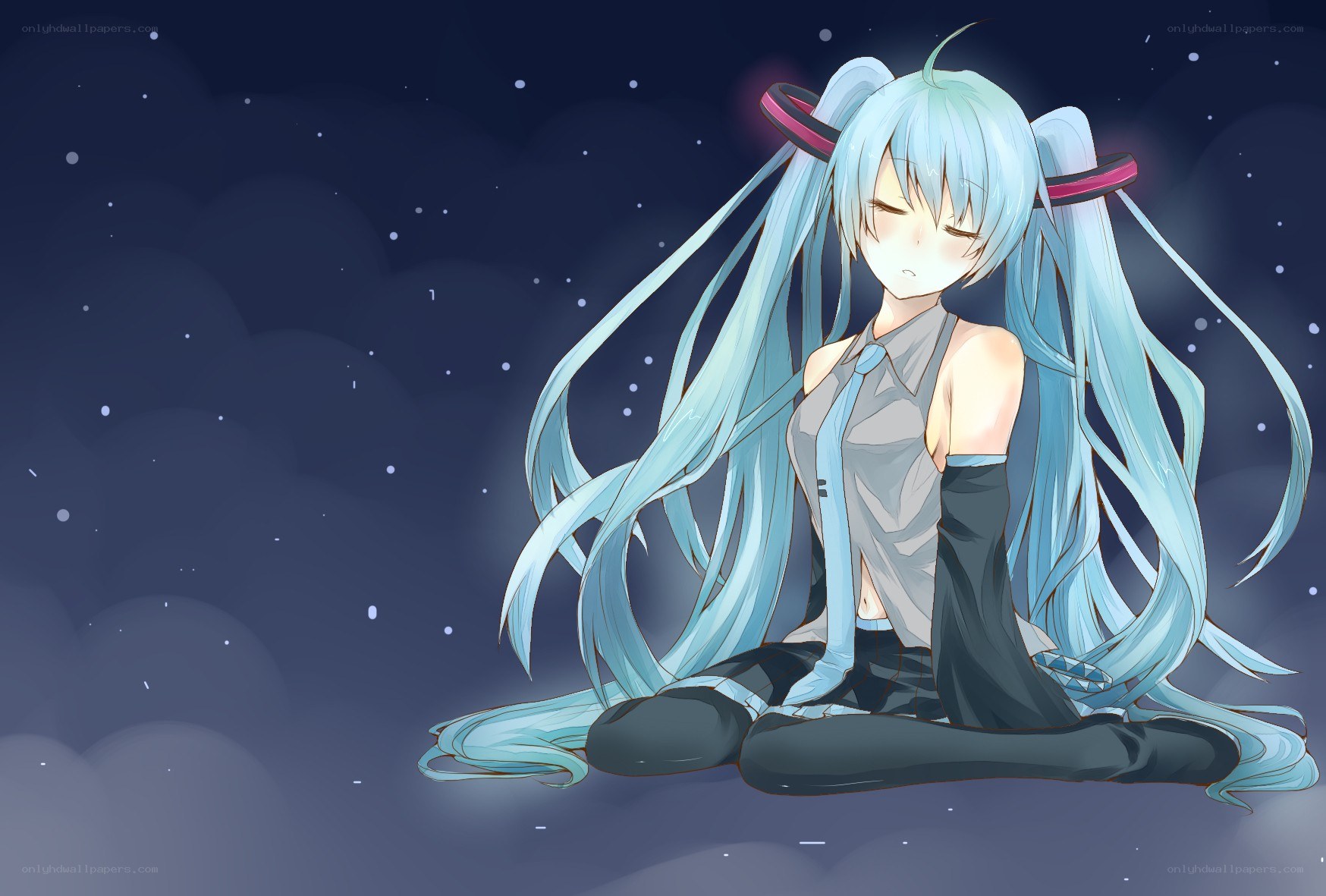 Miku in the starry night