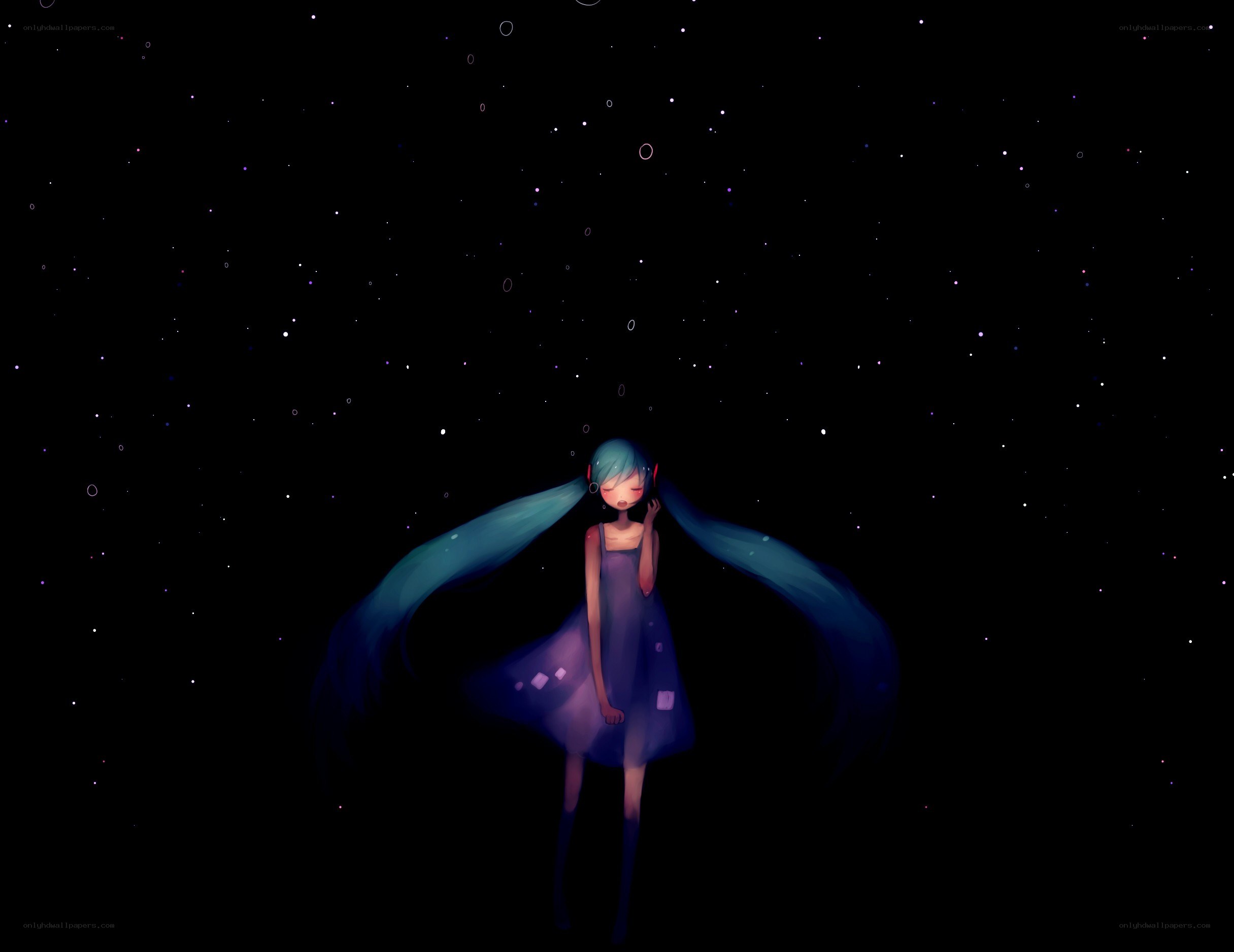 Miku in the starry night