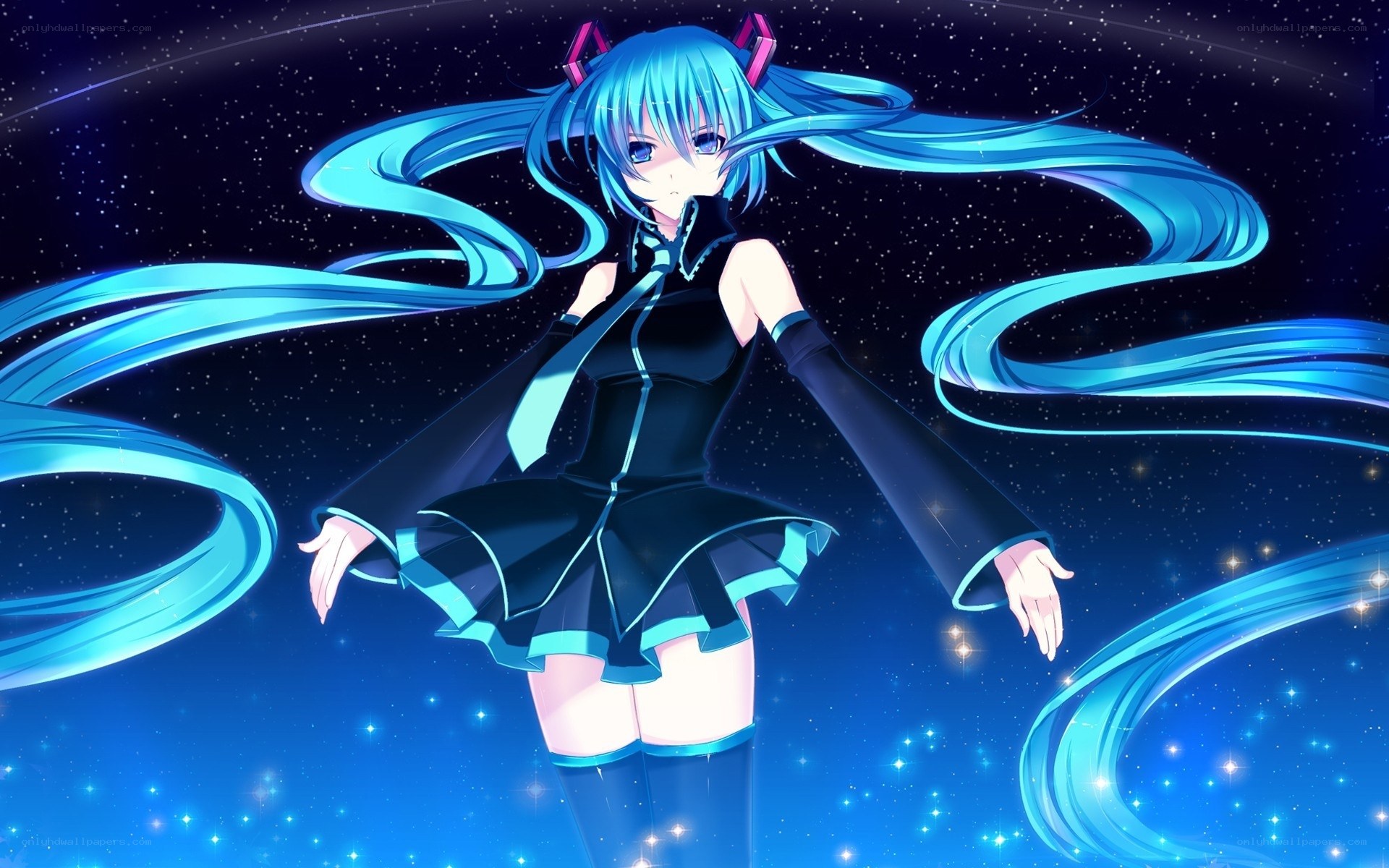 Miku in the starry night
