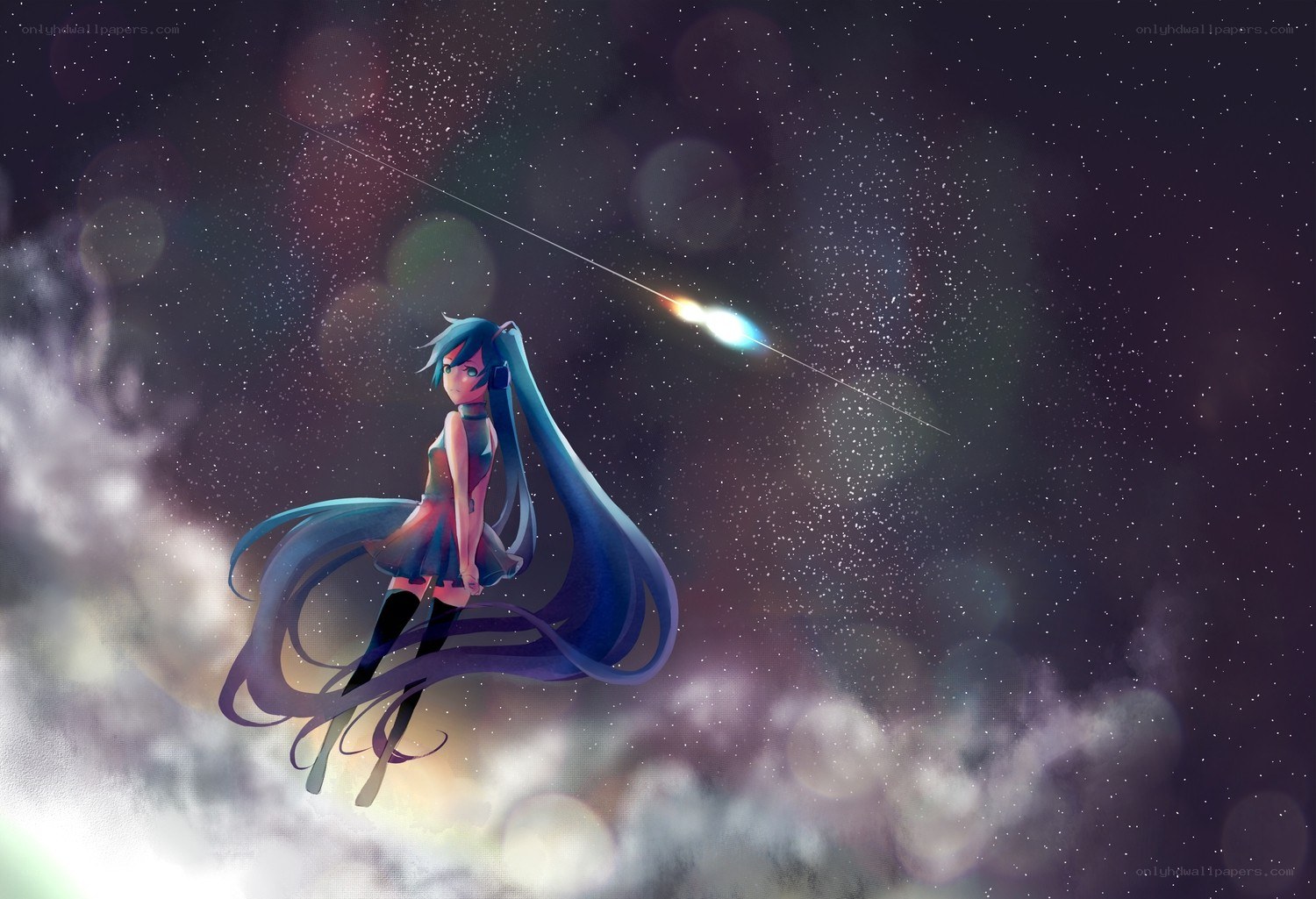 Miku in the starry sky