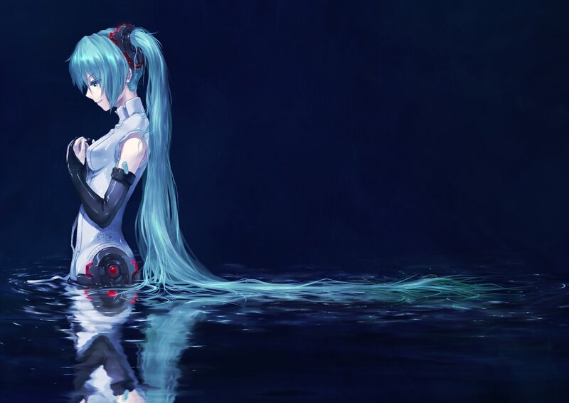 Miku in the water