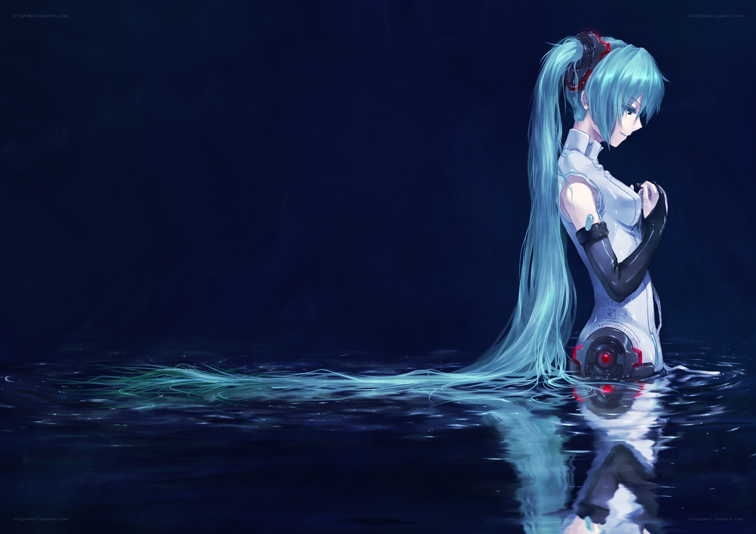 Miku in the water