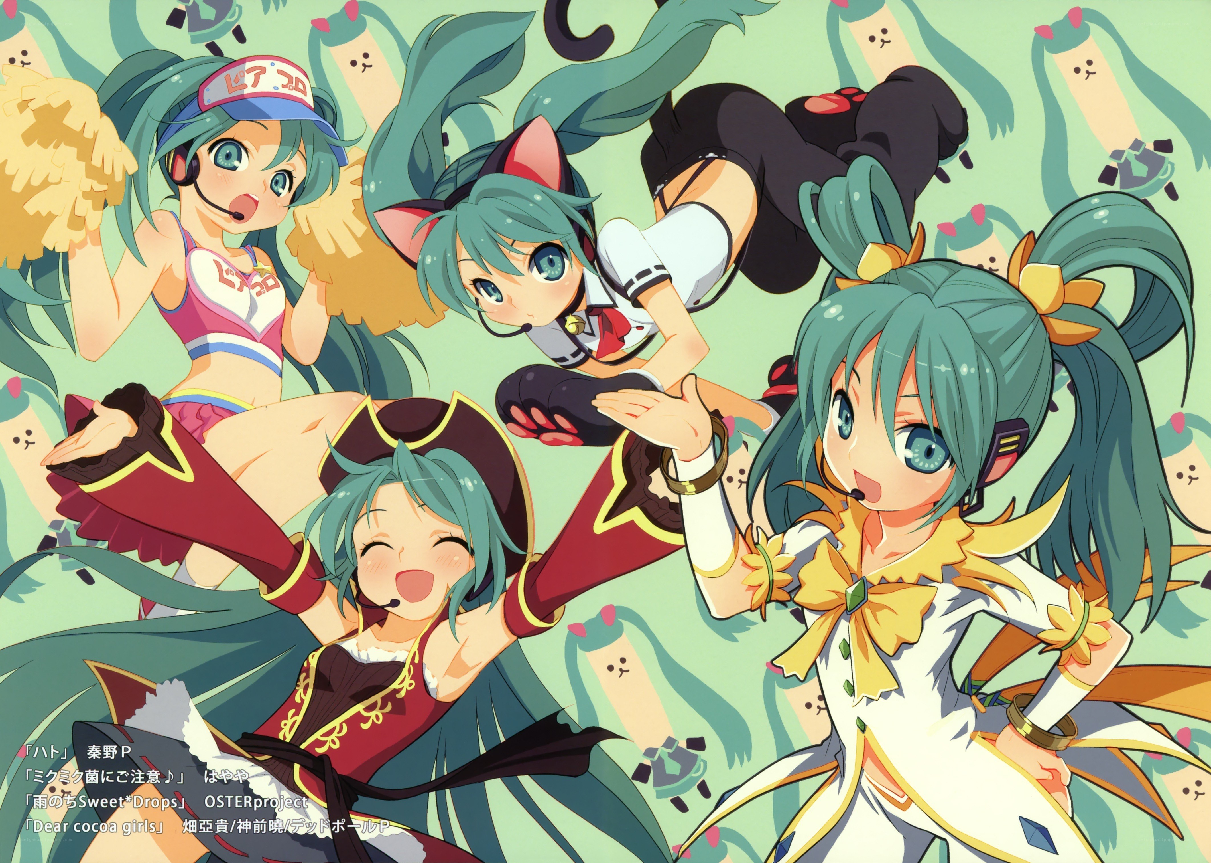 Miku in various costumes