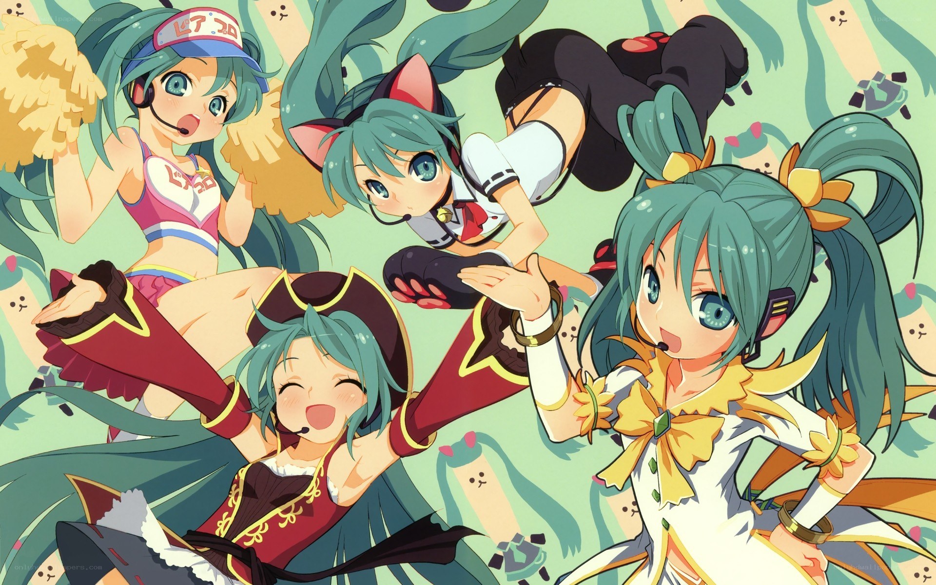 Miku in various outfits