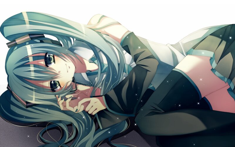 Miku lying down