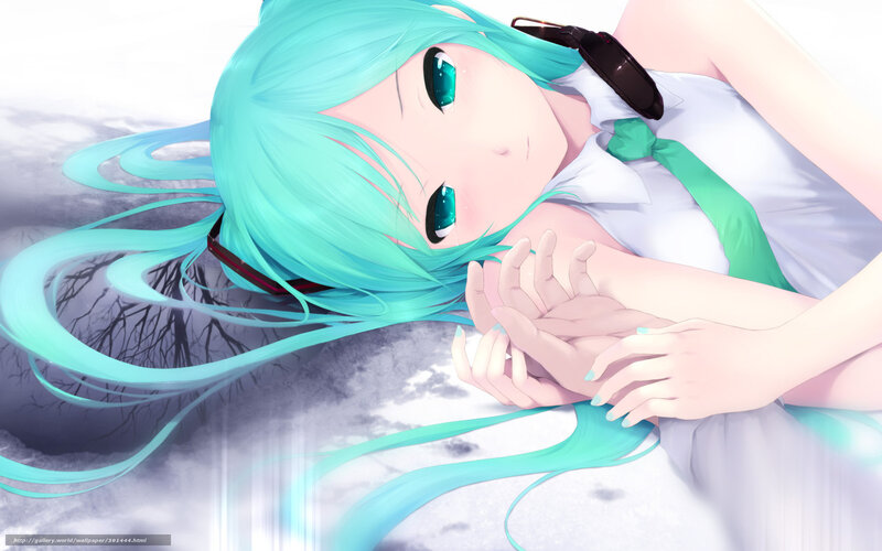 Miku lying in the snow