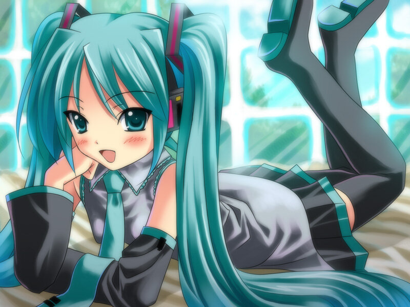 Miku lying on the floor