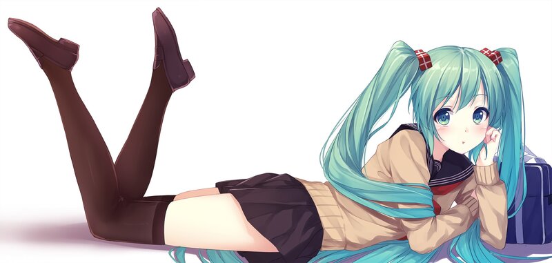 Miku lying on the floor