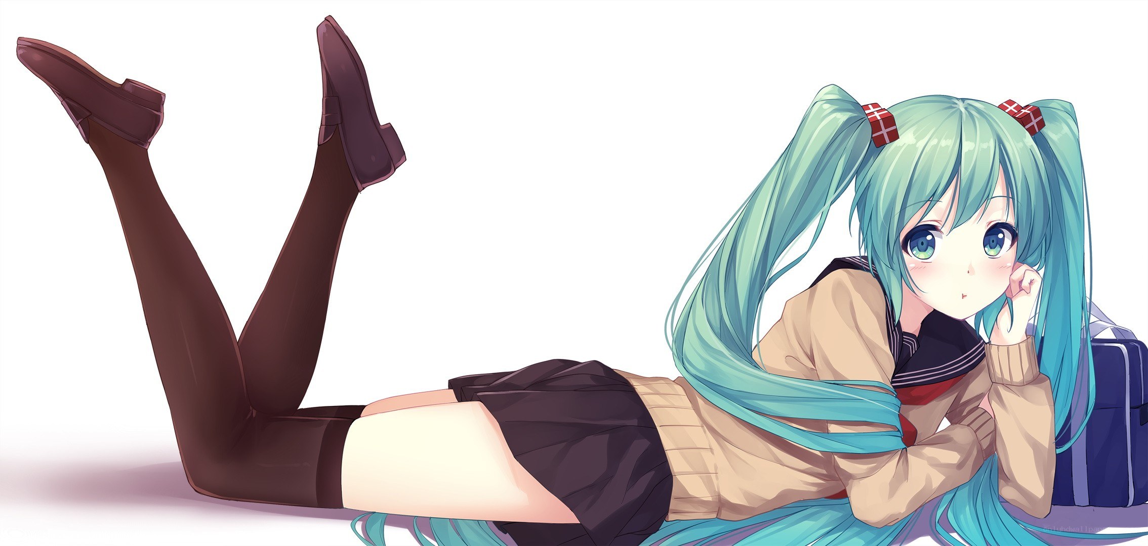 Miku lying on the floor