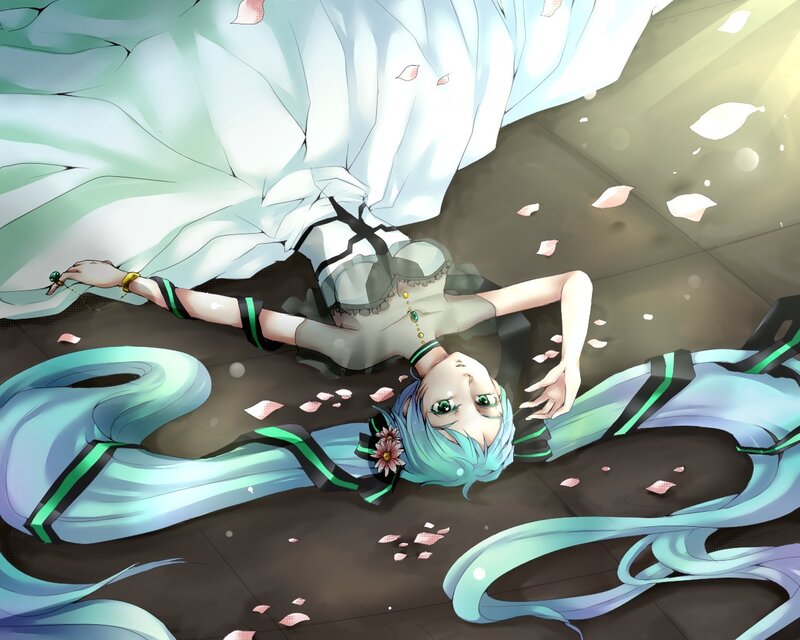 Miku lying on the ground