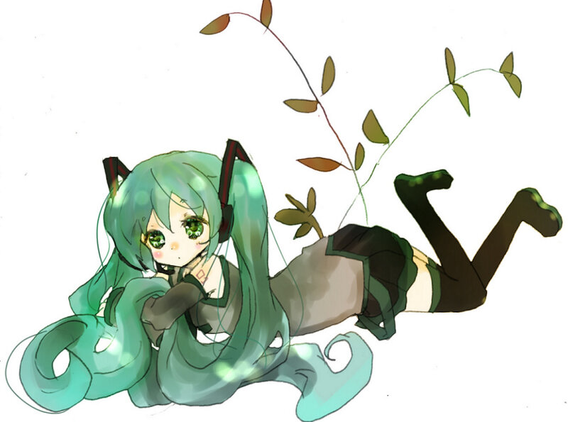 Miku lying on the ground