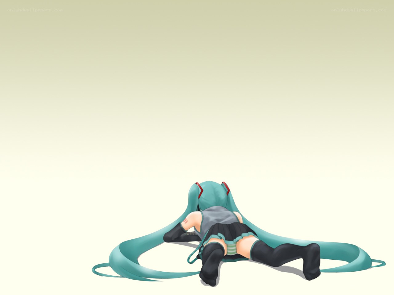 Miku lying on the ground