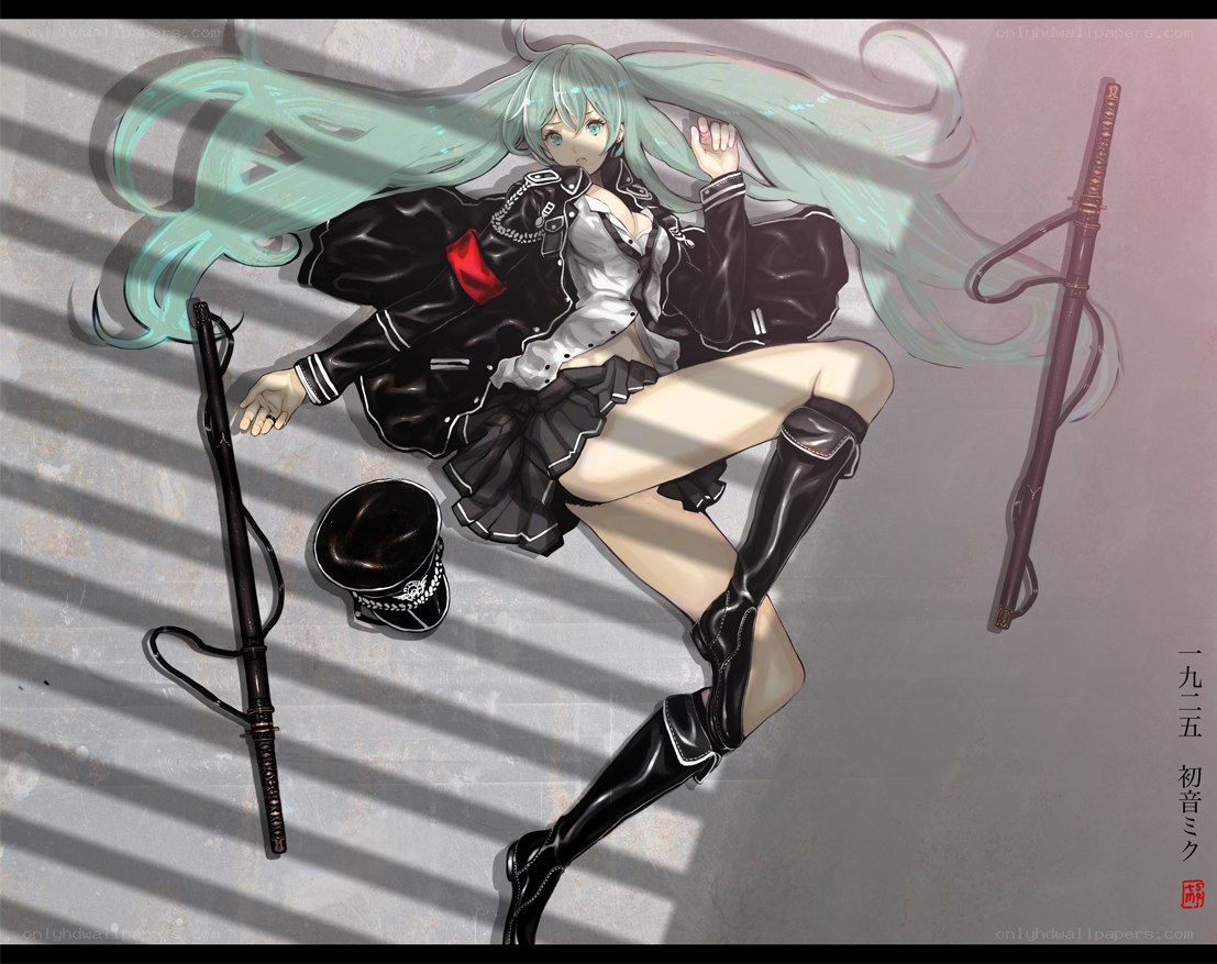 Miku lying on the ground