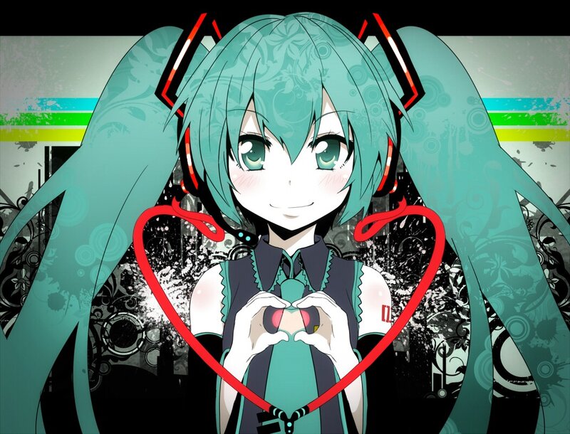 Miku making a heart shape