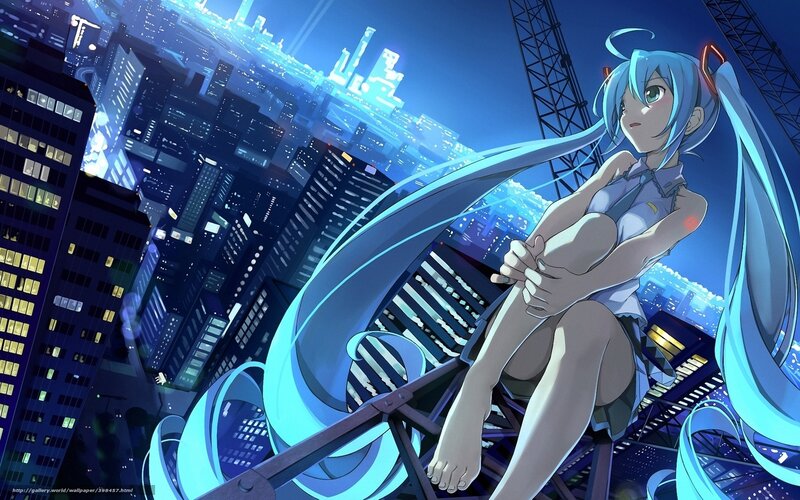 Miku on a cityscape