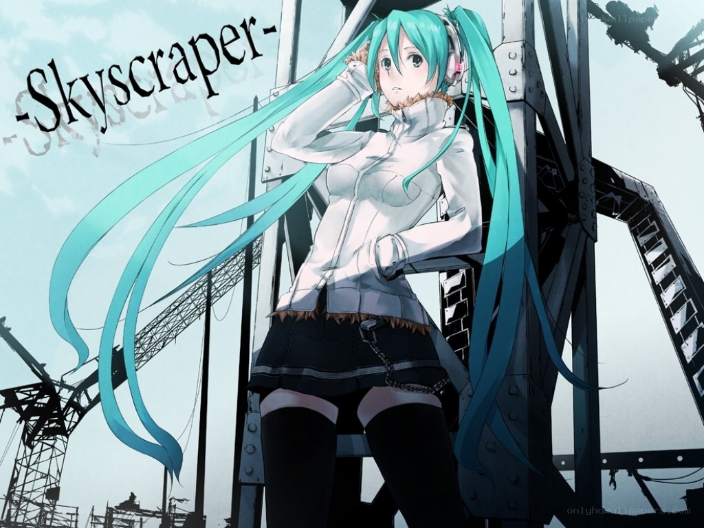 Miku on a construction site