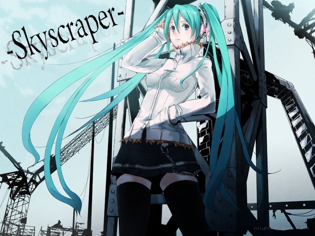 Miku on a construction site
