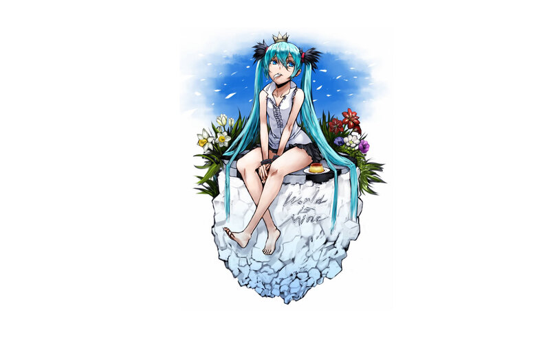 Miku on a floating island