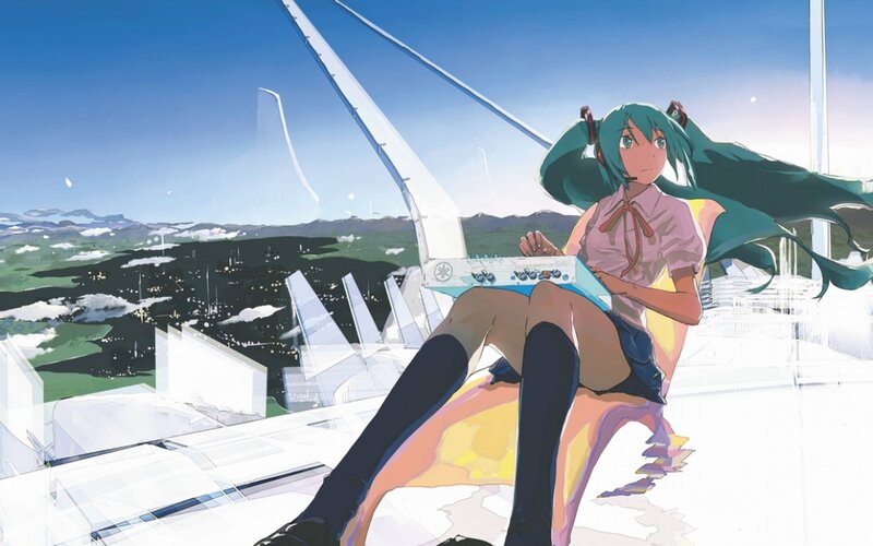 Miku on a futuristic platform