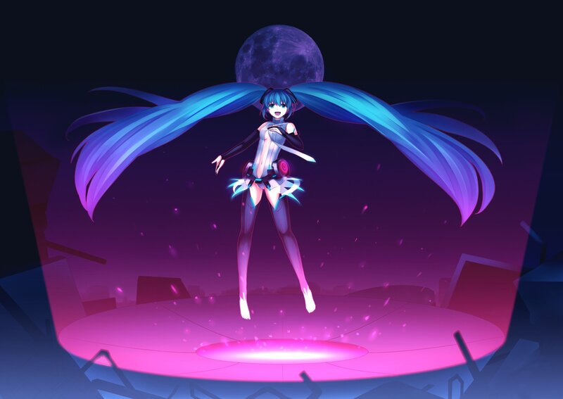 Miku on a glowing stage