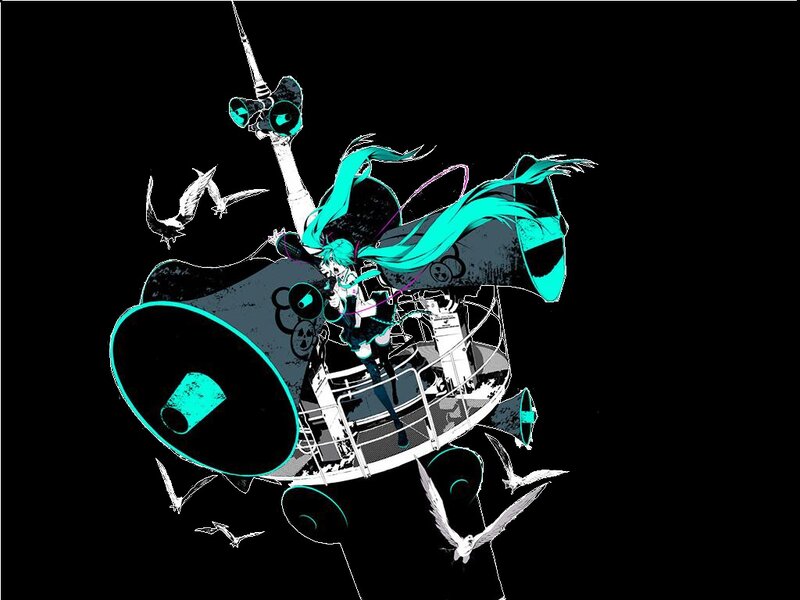 Miku on a mechanical bird