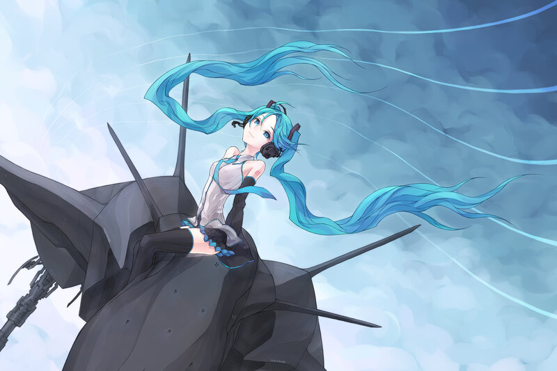 Miku on a mechanical structure