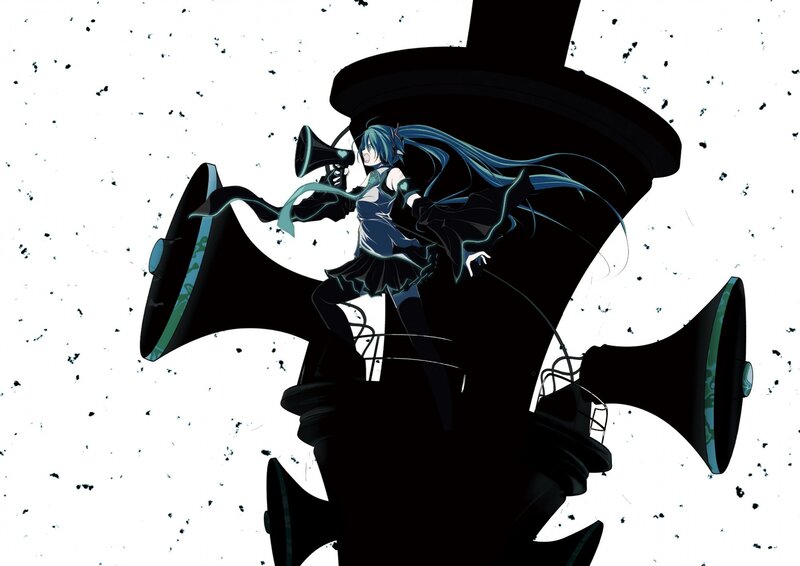 Miku on a megaphone structure