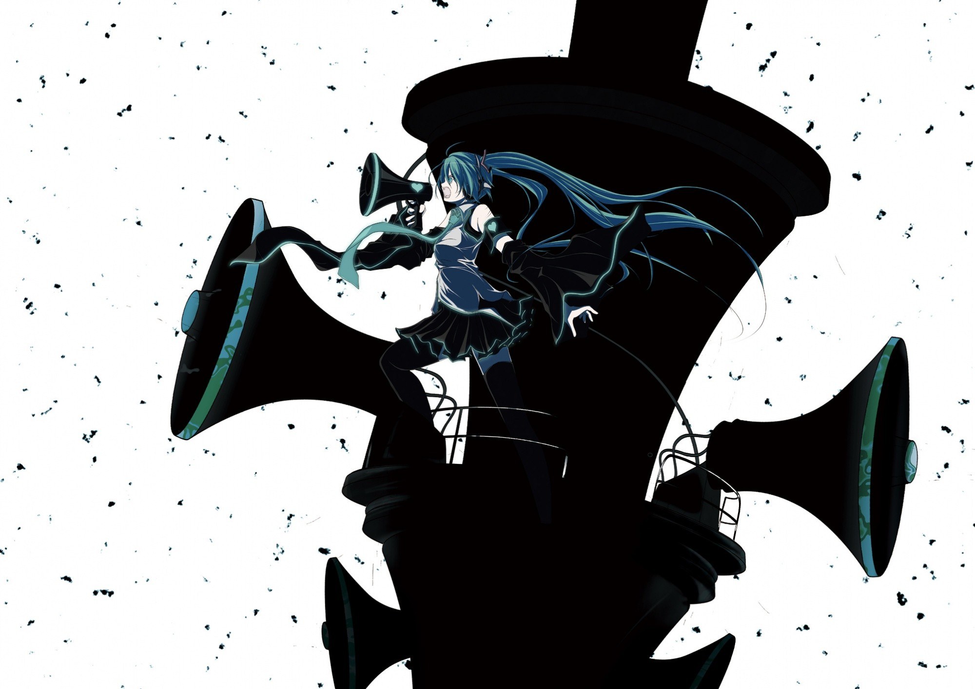 Miku on a megaphone structure