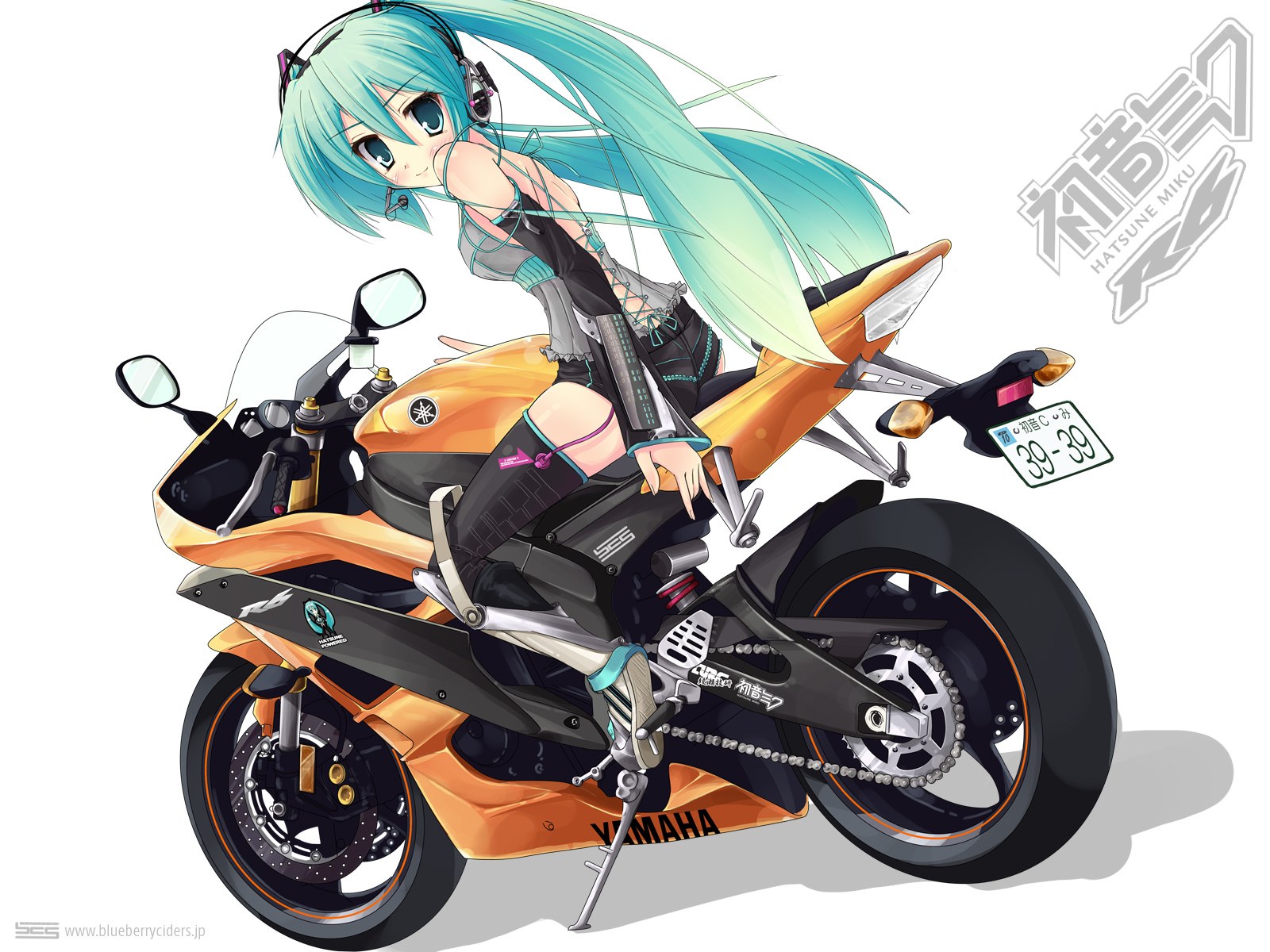 Miku on a motorcycle
