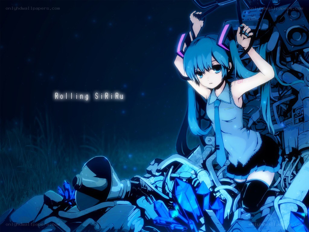 Miku on a motorcycle at night